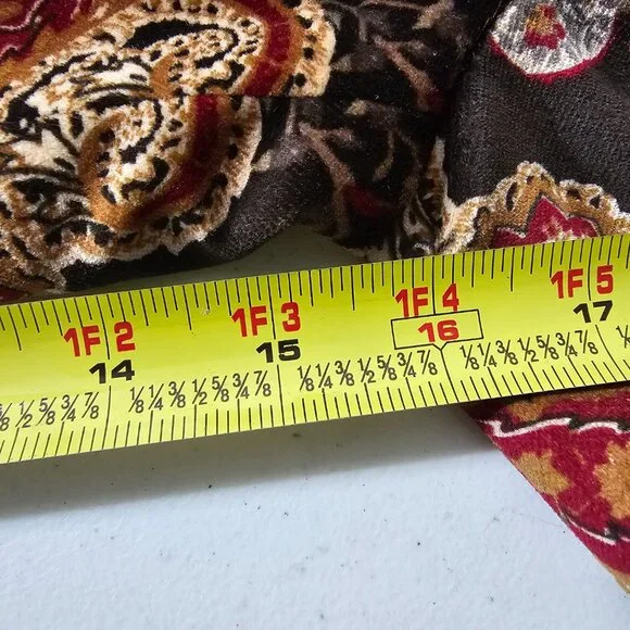 Talbots Velvet Blazer Womens 8P Black Red Paisley Silk Blend Lined Party Jacket - Picture 12 of 12